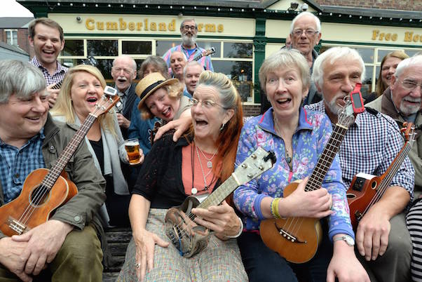 Dated: 19/09/2014 Del Rey one of the worlds leading Uke players , pictured before taking part in a workshop at The Cumberland Arms in Byker Newcastle